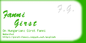 fanni girst business card